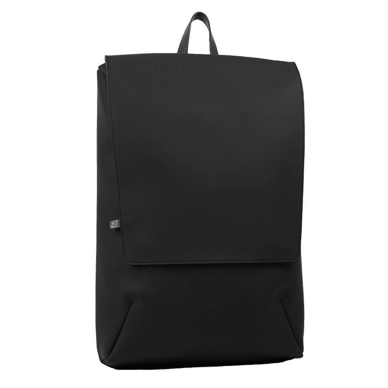 Mm dangerous likely 15.6 Laptop Backpack, black water repellent neoprene, Minimalist Style